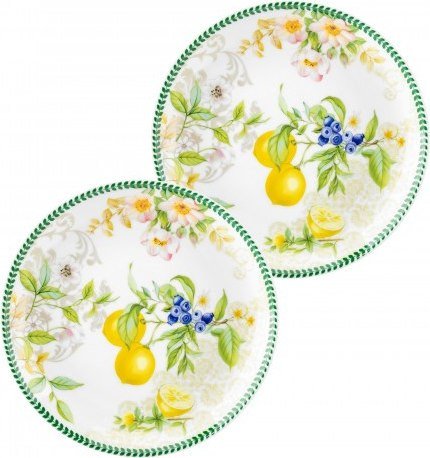 Набор тарелок Elan Gallery Лимоны 420763 (New Bone China)