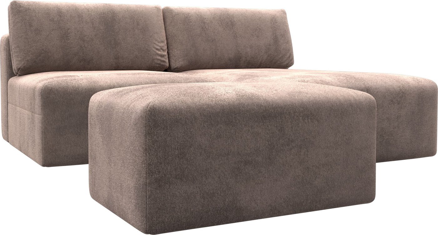 

Угловой диван Лига диванов Лига-060 НПБ угол универсальный с пуфом 129680 (велюр Tower 05 бежевый)