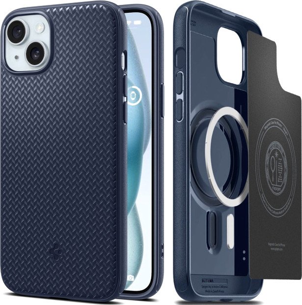 

Чехол для телефона Spigen Mag Armor (MagFit) для iPhone 15 ACS06816 (темно-синий)