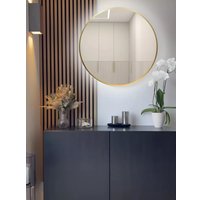 Зеркало с подсветкой  eMZe 80 LED.UV.80.80.AUR.MOTION (золото с УФ-окантовкой и подсветкой)