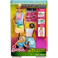 Кукла Barbie Crayola Color Stamp Fashion Doll FRP05