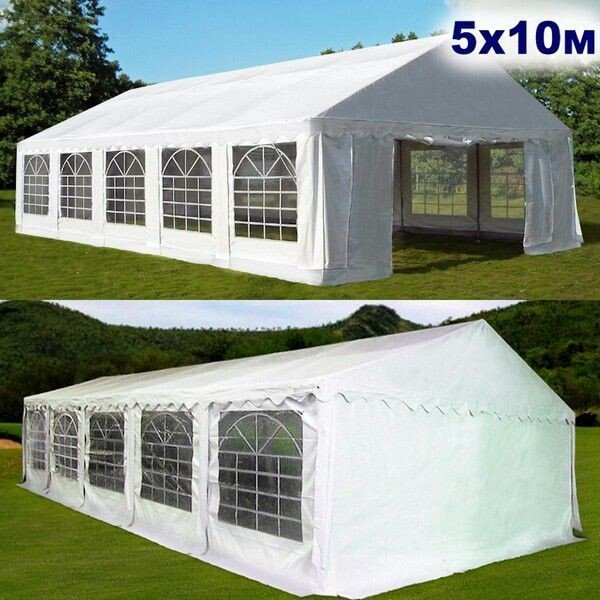 Тент-шатер Afina Garden AFM-1029W 5х10 м (белый)