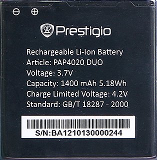 

Аккумулятор для телефона Prestigio PAP4020BA