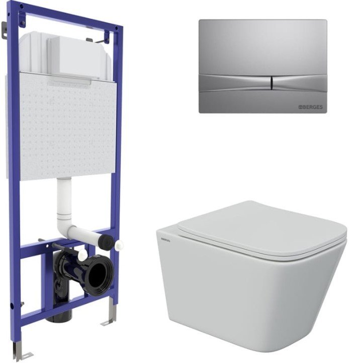 

Унитаз подвесной Berges Wasserhaus Floe S Rimless 043248 (с сиденьем)