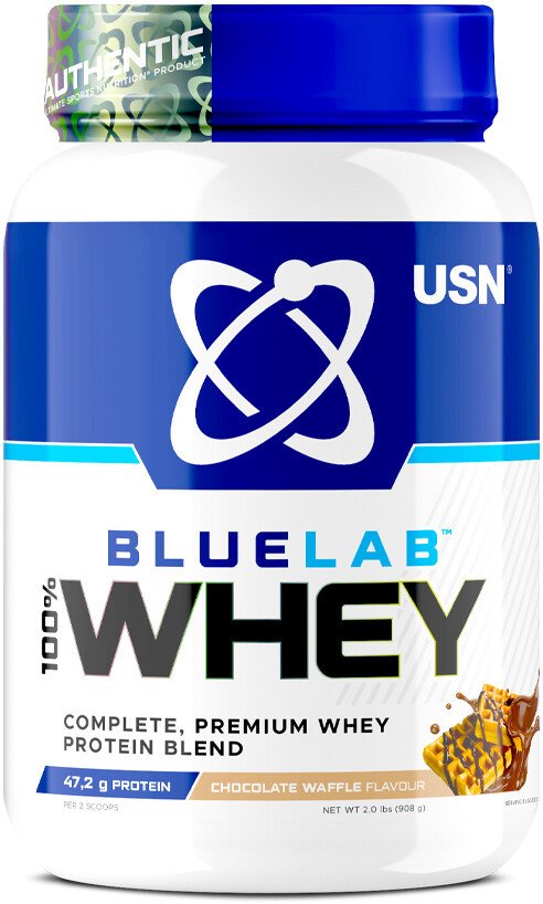 Протеин сывороточный (изолят) USN BlueLab 100% Whey (908г, шоколадная вафля)