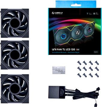 Комплект вентиляторов для корпуса Lian Li Uni Fan TL LCD 120 Triple Pack G99.12TLLCD3B.R0