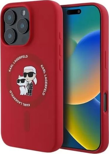 

Чехол для телефона Lagerfeld Liquid Silicone NFT Karl & Choupette (MagSafe) для iPhone 16 Pro Max KLHMP16XSCMKCRHR