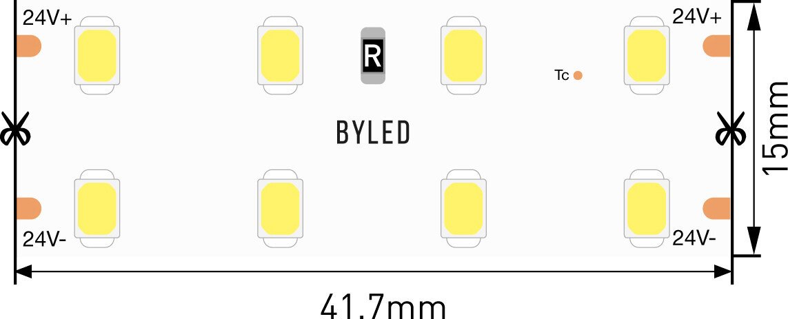 

Светодиодная лента Byled BLS2835-192-24-20.8-WW-LUX