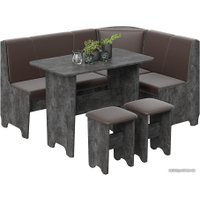 Обеденная группа Трия Техас исп. 1 (ателье темный/экокожа коричневый)