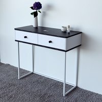 Туалетный столик без зеркала Shtabe Royal 5311 эко (мрамор неро/белый/р.черная)