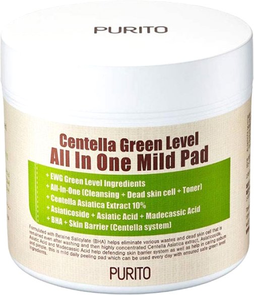 

Purito Пэд для лица Centella Green Level All In One Mild Pad (70 шт)