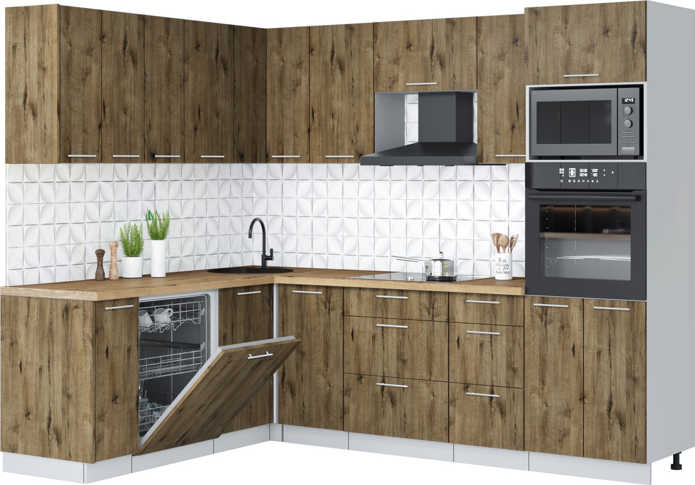 

Готовая кухня Интерлиния Мила Лайт 1.896х2.58 (дуб веллингтон/дуб веллингтон/дуб бунратти)