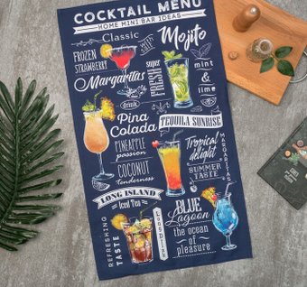 Полотенце Этель Cocktail menu 4136495 (синий)