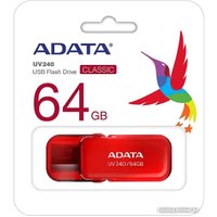 USB Flash ADATA UV240 64GB (красный)