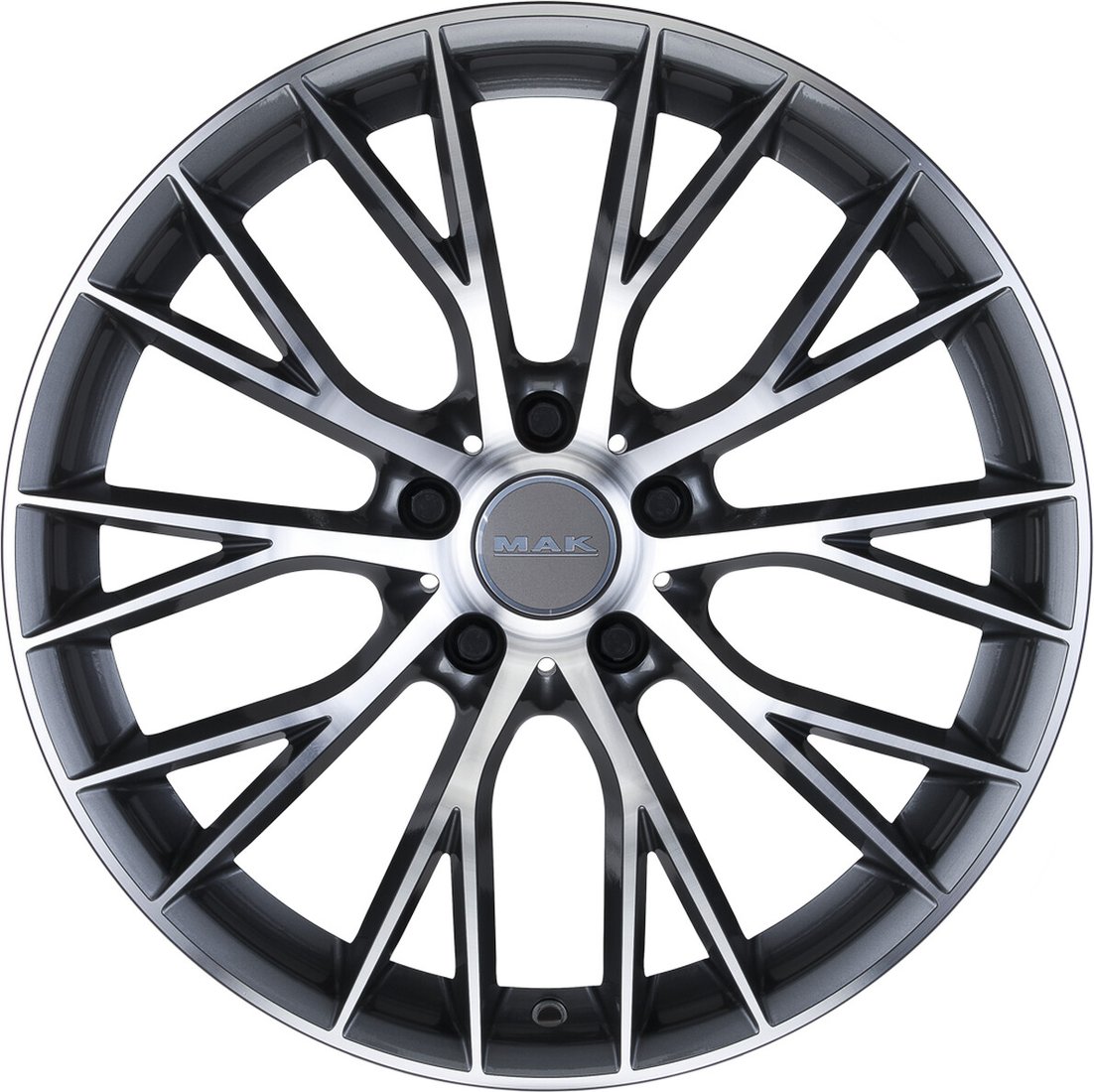

Литые диски MAK Munchen 20x8.5" 5x112мм DIA 76мм ET 35мм Gun Met-Mirror Face