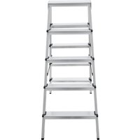 Лестница-стремянка Новая высота NV 112 алюминиевая двухсторонняя 2x5 ступеней