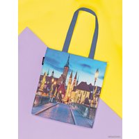 Сумка шоппер JoyArty Мостовая площадь Баварии ткань под лен bsh_36560