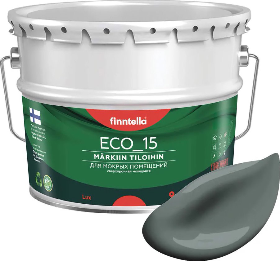 

Краска Finntella Eco 15 Salvia F-10-1-9-FL051 9 л (серо-зеленый)