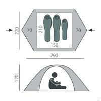 Треккинговая палатка BTrace Scout 2 (зеленый/бежевый)
