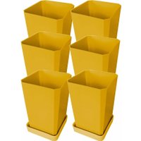 Горшок Чипполино АРТ0335 с индивид. поддоном и выдвижным дном (0.75 л, 6 шт, желтый)