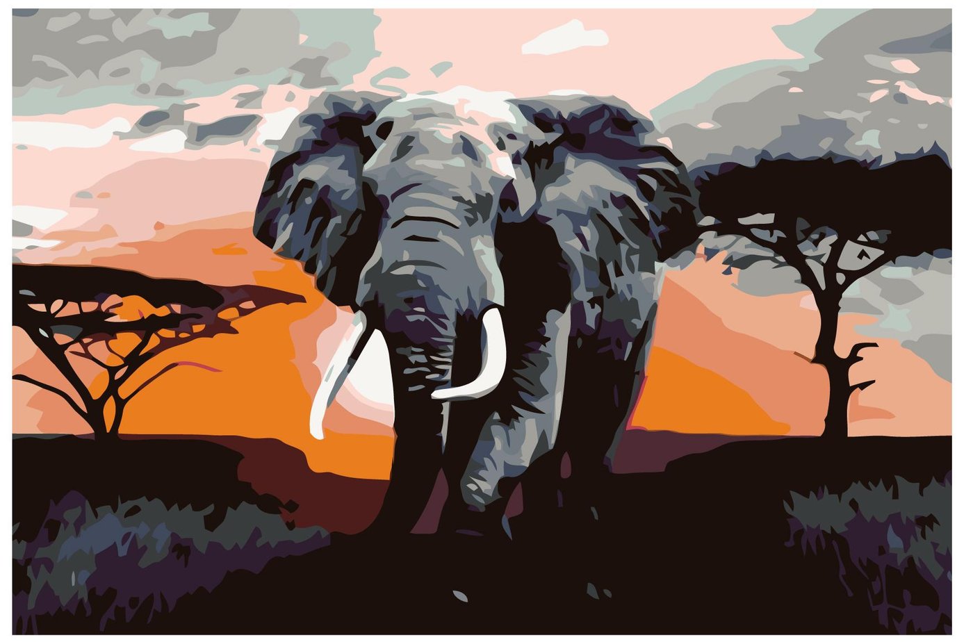 

Картина по номерам SLAVINA Слон на закате KTMK-Elephant