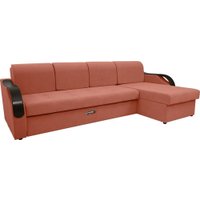 Угловой диван Сириус Лидер-6 с оттоманкой НПБ 300x165 (Eva 17 велюр терракотовый)