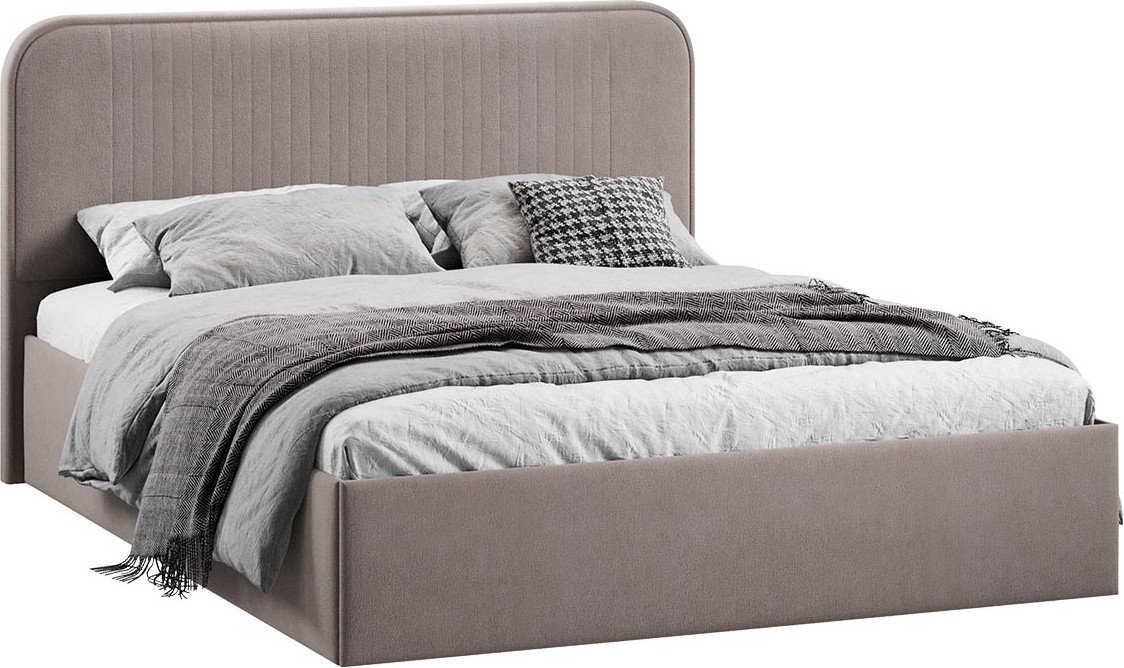 Кровать Трия Тиффани c ПМ 140x200 Тип 1 и заглушиной (велюр мокко темный)