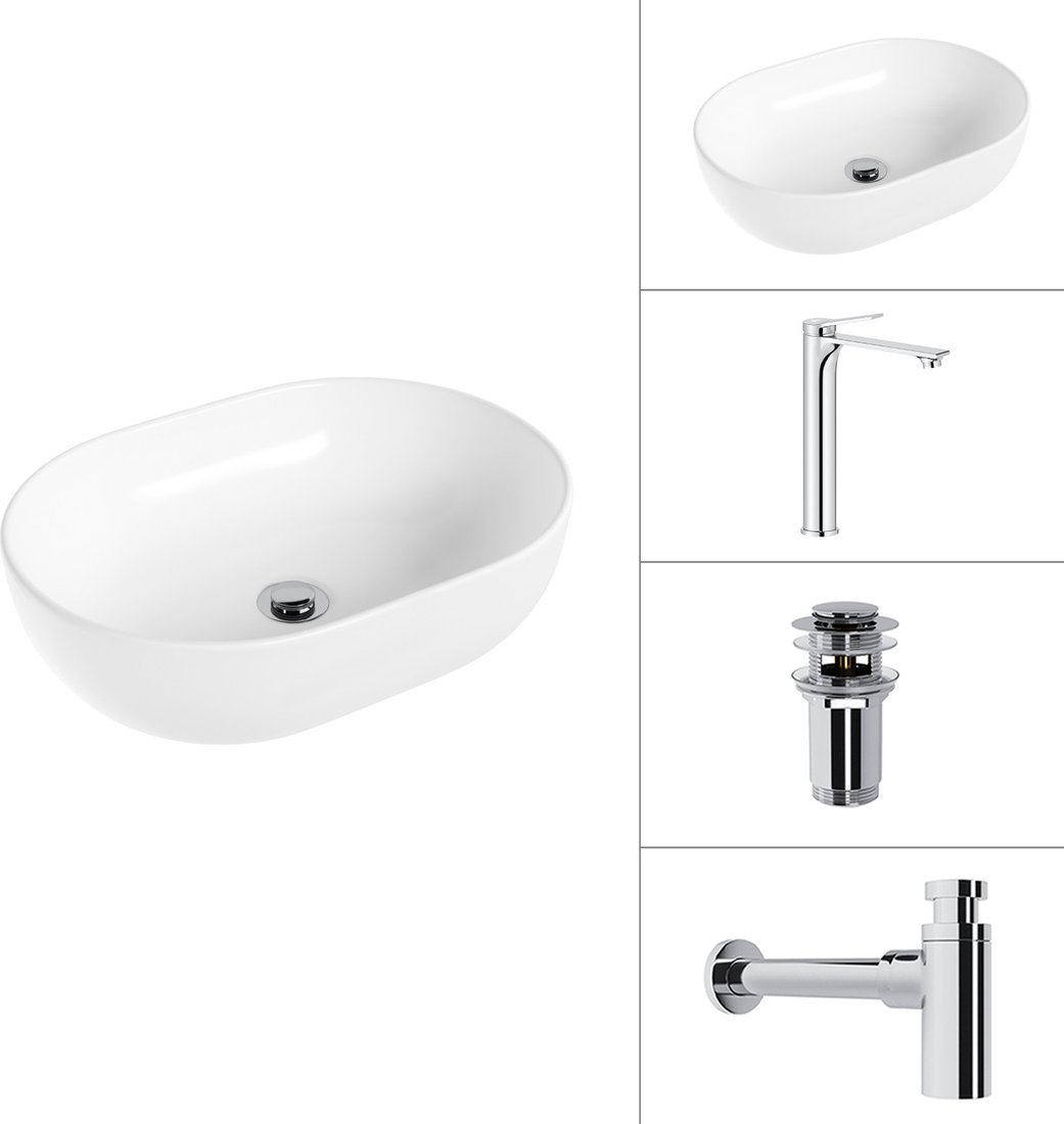 Умывальник Lauter 21836A + Rio 21AM12672 + сифон 21635CH + дон.клапан 21190CH (хром)