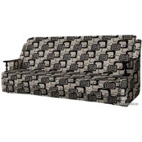 Диван Асмана Анна с деревянными подлокотниками (рогожка кубики коричневые)