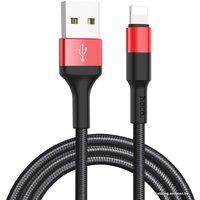Кабель Hoco X26 USB Type-A - Lightning (1 м, черный/красный)