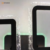 Припотолочная люстра Estares Oval Ice RGB 75W 5S-APP-725х500х93-BLACK/CLEAR-220-IP20