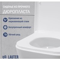 Унитаз подвесной Lauter Nuremberg 21811 + 21901002 (белый, с кнопкой смыва 219702F белый)