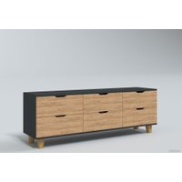 Комод Миркомодоф Майн 19 (антрацит/дуб крафт золотистый)