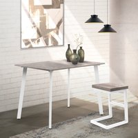 Обеденная группа Millwood Шанхай Л18 100x70х75 (бетон/металл белый)