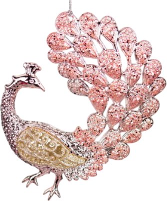 

Елочная игрушка Kurt S. Adler Christmas 2025 Розовый Павлин ZCI2292