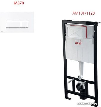 Инсталляция для унитаза Alcaplast AM101/1120 с клавишей смыва Thin M570