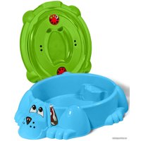 Песочница-бассейн PalPlay Собачка с крышкой 432 (голубой/зеленый)