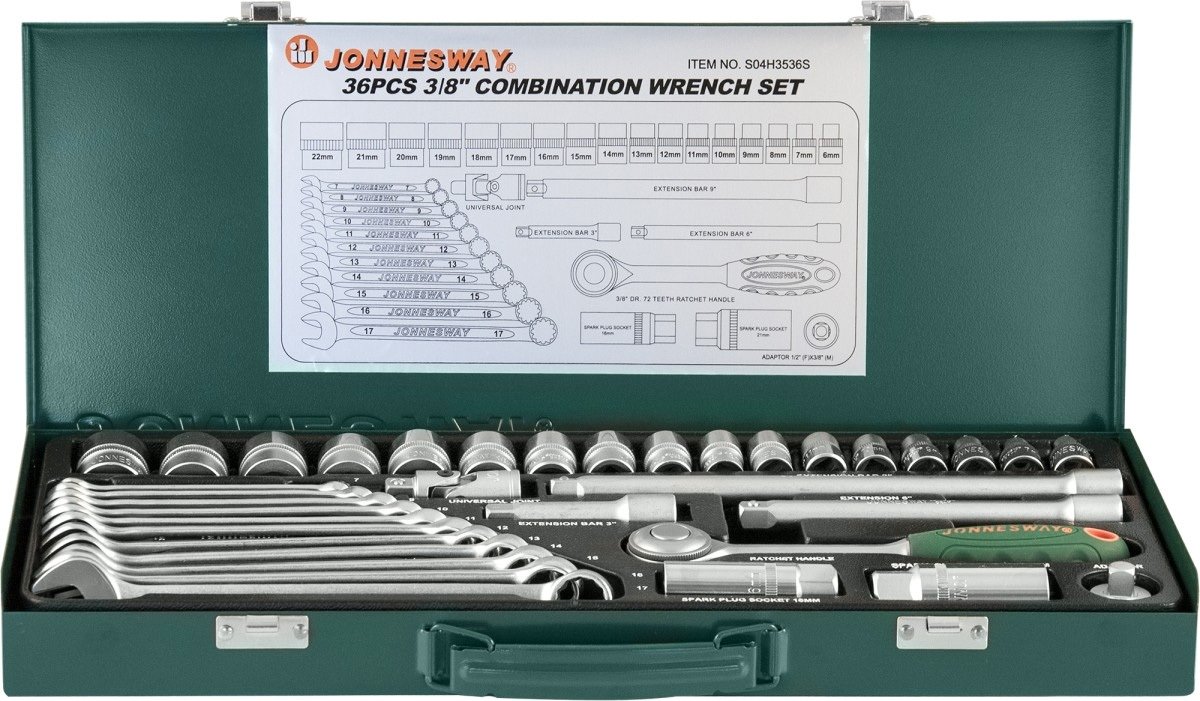 

Универсальный набор инструментов Jonnesway S04H3536S (36 предметов)