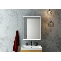 Континент Шкаф с зеркалом Mirror Box Black Led 60х80