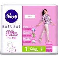 Прокладки гигиенические Sleepy Natural Slim Extra Thin 3 в 1 Normal Супертонкие (8 шт)