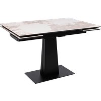 Кухонный стол Lepremo AV 2119 МДФ+керамика раздвижной 1200-1800x800 (белый глянцевый Pandora/черный)