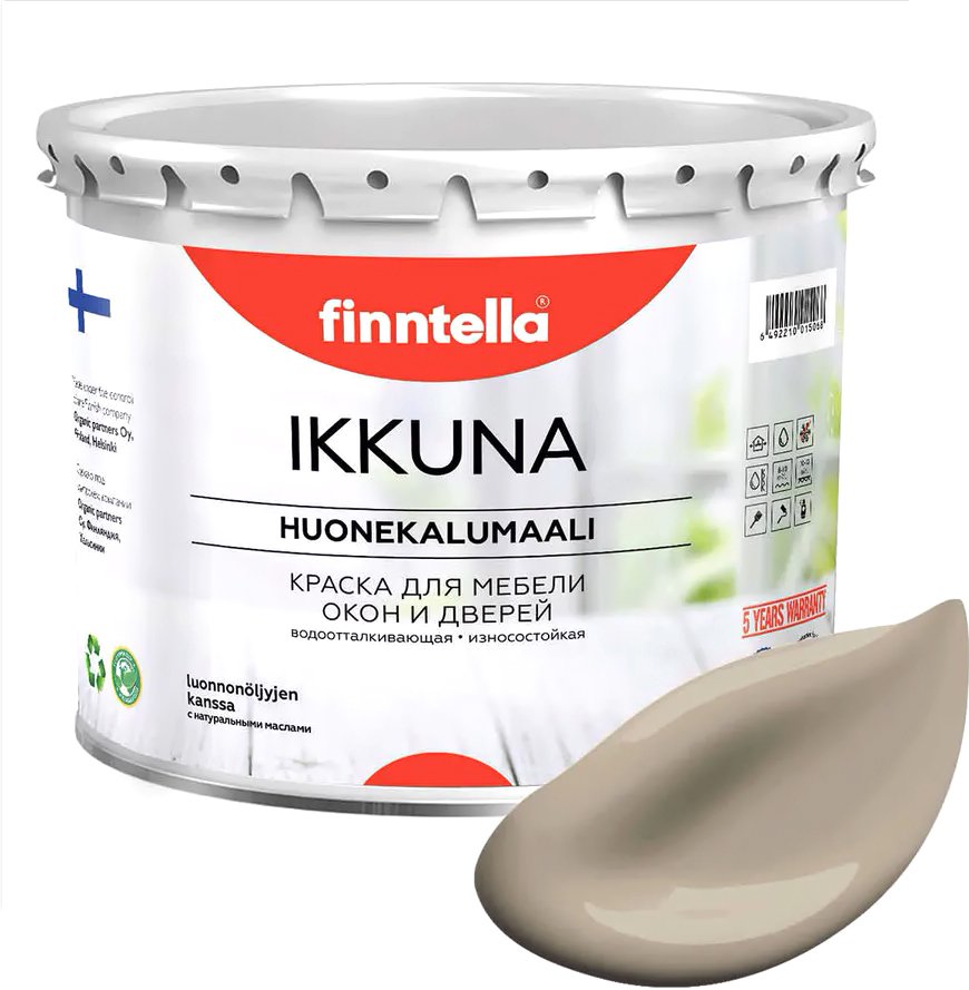 

Краска Finntella Ikkuna Taos F-34-1-9-FL087 9 л (бежевый хаки)