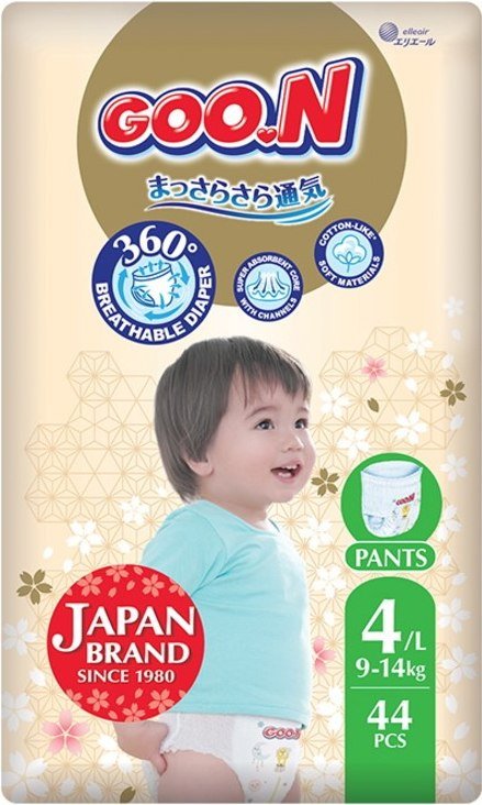 

Трусики-подгузники Goo.N Pants Premium Soft 4 L 9-14 кг (44 шт)