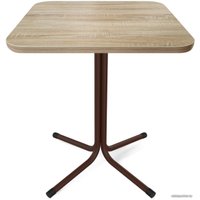 Кухонный стол Sheffilton SHT-TU7-1/60/60 ЛДСП (коричневый муар(цинк)/черный/дуб сонома)