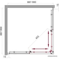 Душевой уголок BelBagno UNO-A-2-90-C-Cr 90x90 (прозрачное стекло)