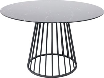 Кухонный стол AksHome Goto 120x75 (черный мрамор/черный)