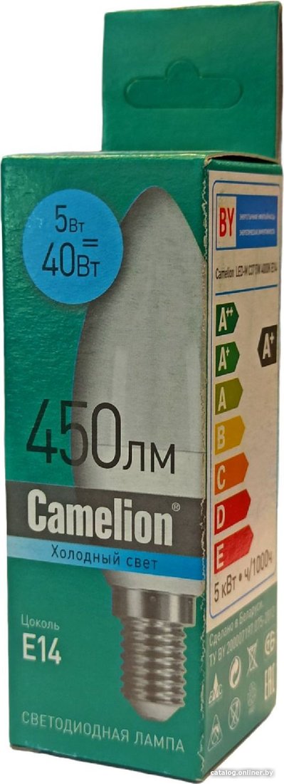 Светодиодная лампочка Camelion Е14 5Вт 4000K С37 15050