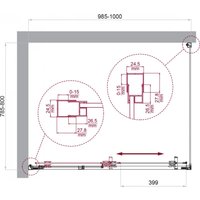 Душевой уголок BelBagno LUCE-AH-1-100/80-C-Cr в Бресте