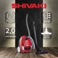 Пылесос Shivaki VCB 316 (с мешком, красный)
