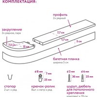 Карниз для штор Legrand Аврора 5см с/п 2.4м 2р 58146356 (бежевый)